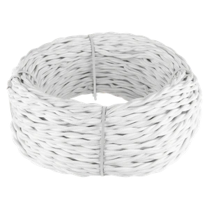 Изображение Ретро кабель витой 3х1,5 (белый) 20 м (под заказ) W6453201