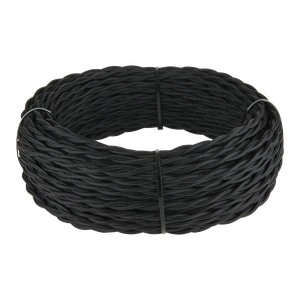 Изображение Ретро кабель витой 3х2,5 (черный) 20 м (под заказ) W6453308