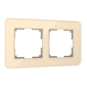 Изображение Рамка из стекла на 2 поста Elite айвори W0022443