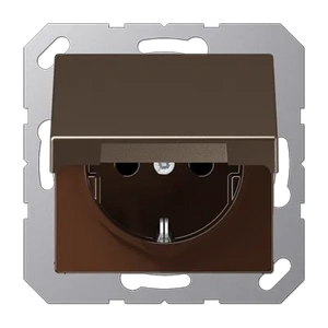 Изображение Розетка с заземлением и крышкой 16А 250В A Flow мокко A1520BFKLMO Jung