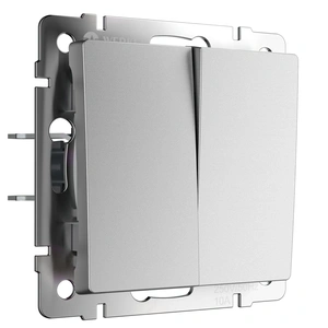 Изображение Выключатель двухклавишный (серебряный матовый) W1120065