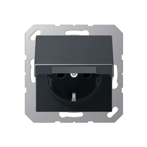 Изображение Розетка с заземлением и крышкой 16А 250В EcoProfi Deco антрацит EP421KLAN Jung