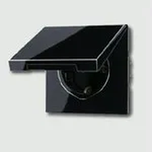 Изображение Розетка с заземлением 16А 250В A500 черный глянцевый A1520KLSW Jung