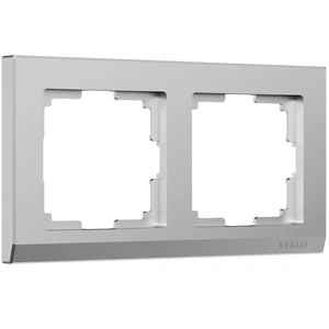 Изображение Рамка на 2 поста Stark (серебряный матовый) W0021865